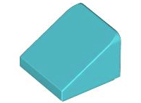 Brick Sloped 30° 1 x 1 x 2/3 (Cheese Slope) in Medium Azure