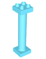 Duplo Support Column 2 x 2 x 6 Round with Open Latticed Back in Medium Azure