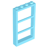 Window 1 x 4 x 6 Frame with 3 Panes in Medium Azure