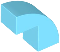 Brick Curved 1 x 2 x 1 2/3 with 1 Cutout in Medium Azure