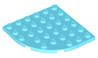 Plate Round Corner 6 x 6 in Medium Azure