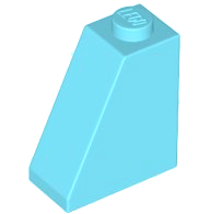 Brick Sloped 65° 2 x 1 x 2 in Medium Azure