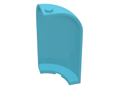 Panel 3 x 3 x 6 Corner Convex with Curved Top in Medium Azure