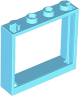 Window 1 x 4 x 3 without Shutter Tabs in Medium Azure