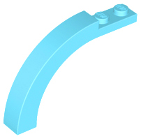 Brick Arch 1 x 6 x 3 1/3 Curved Top in Medium Azure