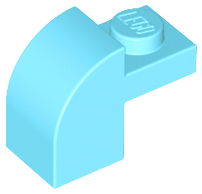 Brick Curved 1 x 2 x 1 1/3 with Curved Top in Medium Azure