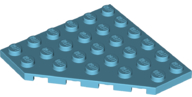 Wedge Plate 6 x 6 Cut Corner in Medium Azure