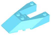 Brick Wedged, Sloped 6 x 4 Cutout, Stud Notches in Medium Azure