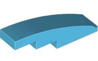 Brick Curved 4 x 1 No Studs [Stud Holder with Symmetric Ridges] in Medium Azure