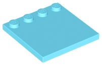 Plate Special 4 x 4, Studs on One Edge Plain] in Medium Azure