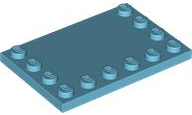 Plate Special 4 x 6, Studs on 3 Edges in Medium Azure