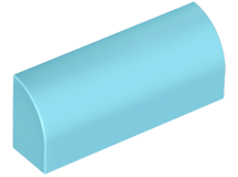 Brick Curved 1 x 4 x 1 1/3 No Studs in Medium Azure