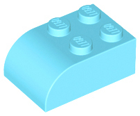 Brick Curved 2 x 3 in Medium Azure