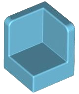 Panel 1 x 1 x 1 Corner in Medium Azure