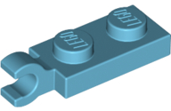 Plate Special 1 x 2 with Clip Horizontal on End in Medium Azure