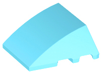 Brick Wedged, Curved 4 x 3 No Studs [Plain] in Medium Azure