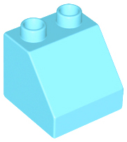 Duplo Brick 2 x 2 Slope 45° in Medium Azure
