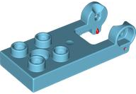 Duplo Plate 2 x 3 with 4 Studs and Reinforced Hinge in Medium Azure
