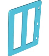 Duplo Door with Two Long Window Panes in Medium Azure