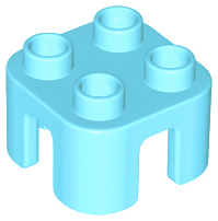 Duplo Chair with no Back / Stool in Medium Azure