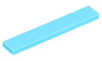 Tile 1 x 6 with Groove in Medium Azure
