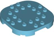 Plate Round Corners 6 x 6 x 2/3 Circle with Reduced Knobs in Medium Azure