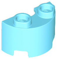 Brick Round, Half 1 x 2 in Medium Azure