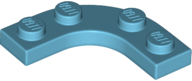 Plate Round Corner 3 x 3 with 2 x 2 Round Cutout in Medium Azure