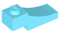 Brick Curved, 3 x 1 with 1/3 Inverted Cutout in Medium Azure