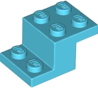 Bracket 3 x 2 x 1 1/3 with Bottom Stud Holder in Medium Azure