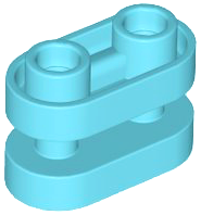 Brick Special 1 x 2 Rounded with Center Bars in Medium Azure