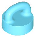 Tile Special Round 1 x 1 Special with Clip-Bar in Medium Azure