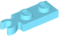 Plate Special 1 x 2 with Clip Vertical on End in Medium Azure