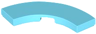 Tile 3 x 3 Curved, Macaroni in Medium Azure