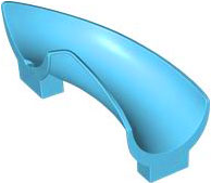 Duplo Playground Slide Curved Right 90°, Rounded in Medium Azure