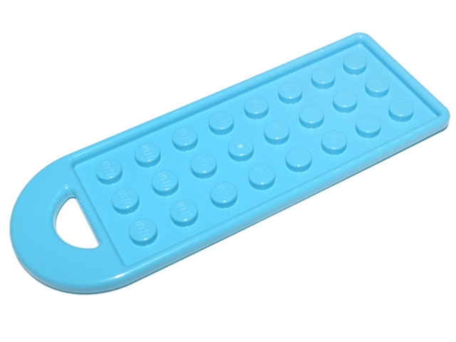 Bag Tag with 3 x 8 Studs in Medium Azure