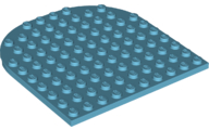 Plate 10 x 10 with Rounded End in Medium Azure