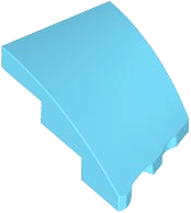 Brick Wedged, Curved 3 x 2 with Stud Notch Left in Medium Azure