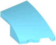 Brick Wedged, Curved 3 x 2 with Stud Notch Right in Medium Azure