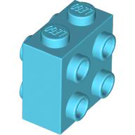 Brick Special 1 x 2 x 1 2/3 with 8 Studs on 2 Sides in Medium Azure