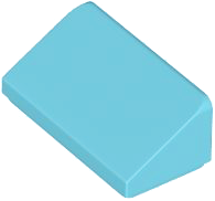 Brick Sloped 30° 1 x 2 x 2/3 in Medium Azure