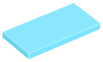 Tile 2 x 4 with Groove in Medium Azure