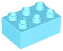 Duplo Brick 2 x 3 in Medium Azure
