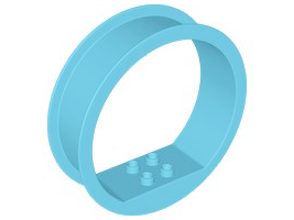 Duplo Ring with 2 x 2 Internal Studs in Medium Azure