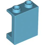 Panel 1 x 2 x 2 [Side Supports / Hollow Studs] in Medium Azure