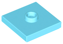 Plate Special 2 x 2 with Groove and Center Stud (Jumper) in Medium Azure
