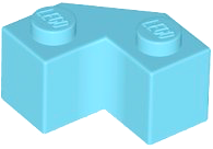 Brick Wedged 2 x 2 Facet in Medium Azure