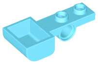 Launcher, 1 x 4 with 1 x 2 Plate with Pin Hole and Bucket (Catapult) in Medium Azure