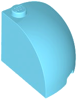 Brick Round Corner 3 x 3 x 2 Dome Top in Medium Azure