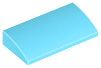 Brick Curved 2 x 4 x 2/3 No Studs, with Bottom Tubes in Medium Azure